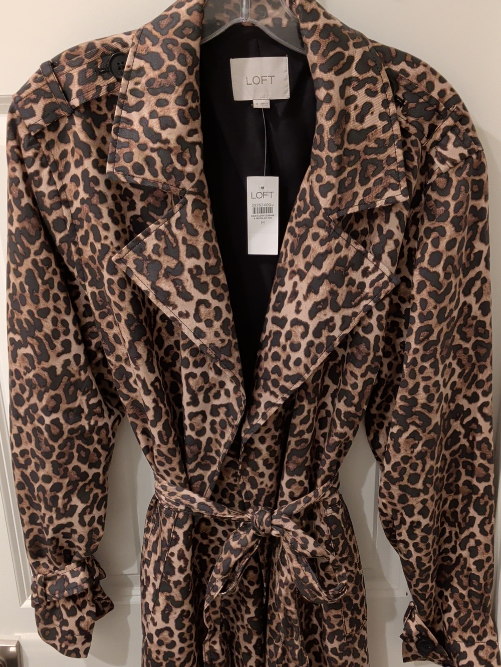 LOFT Leopard Print Trench Coat in Tan and Black